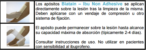 Aplicación de Biatain Ibu Non Adhesive